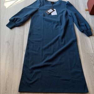 Who What Wear Teal Long Sleeve Dress